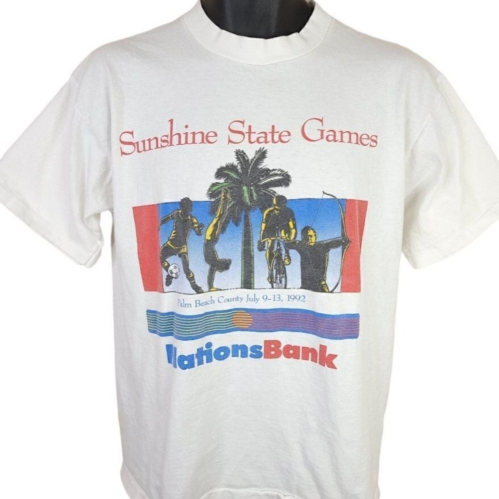 Sunshine State Games T Shirt Vintage 90s 1992 Florida Olympics Made In USA Mens